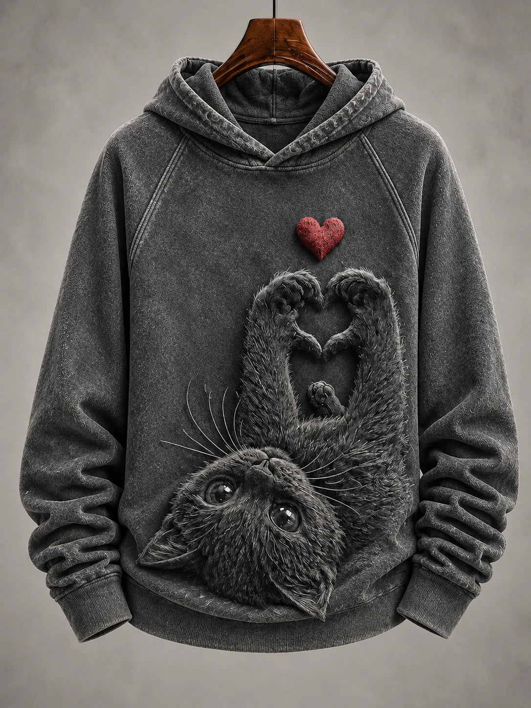 Women's Vintage Cat Print Hoodie