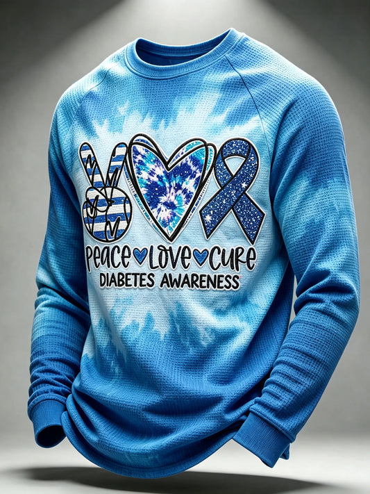 Men's Blue Printed Casual Top