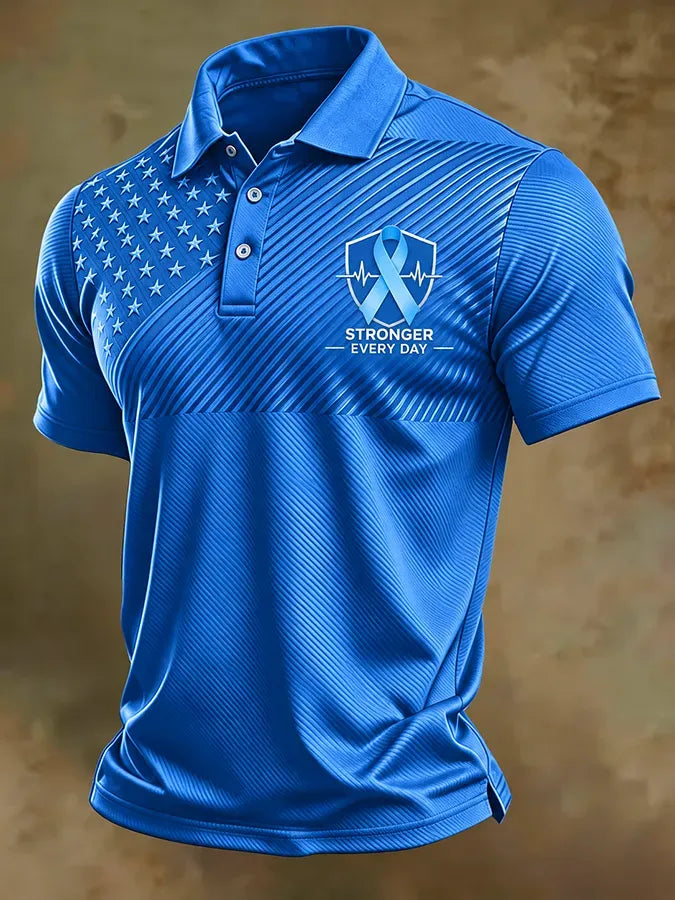 Men's Print Casual Polo Shirt