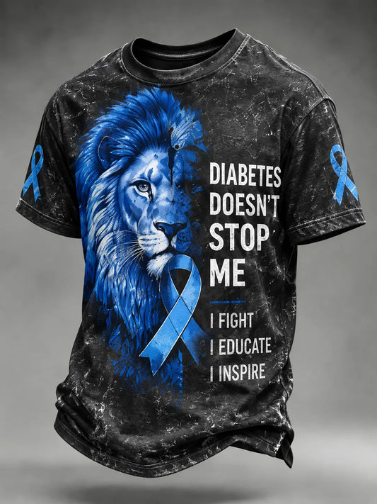 Diabetes Awareness Printed Short-Sleeve T-Shirt