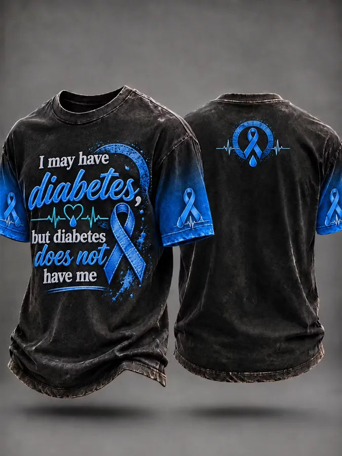 Men's Diabetes Awareness Month Printed T-Shirt