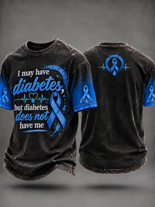 Men's Diabetes Awareness Month Printed T-Shirt