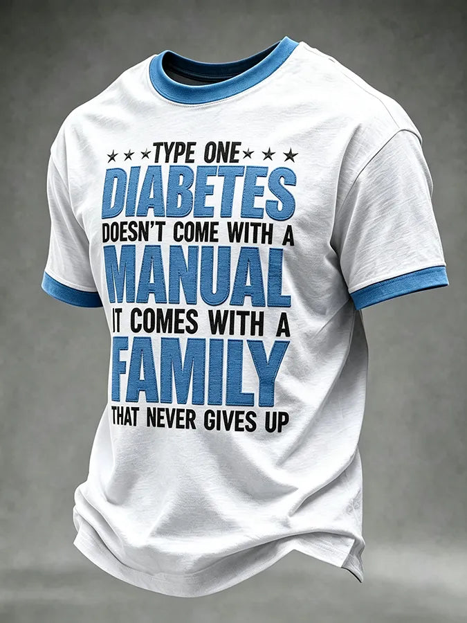 Men's Diabetes Awareness Print Short-Sleeve T-Shirt