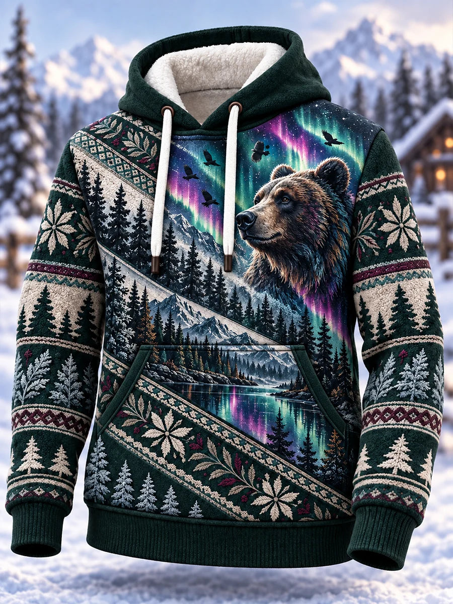 Men's Nordic Forest Animal Hoodie