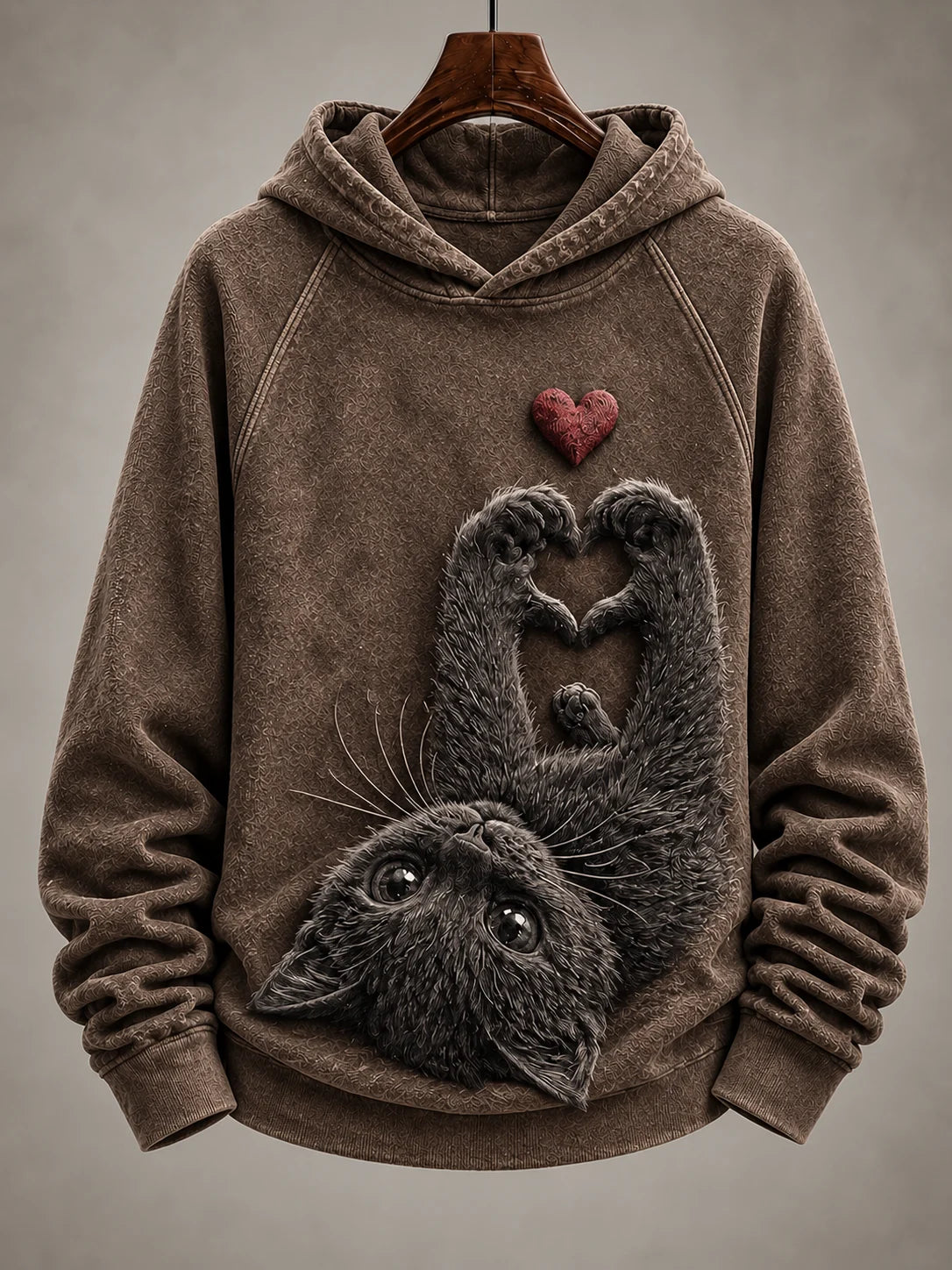 Women's Vintage Cat Print Hoodie