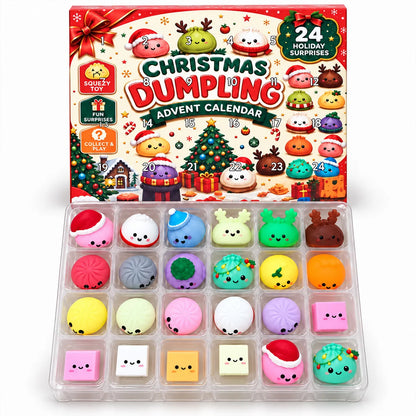 2026 Christmas Dumpling Advent Calendar, 24-Day Countdown • Twenty Four Days Of Squishy - Dumpling Advent Calendar