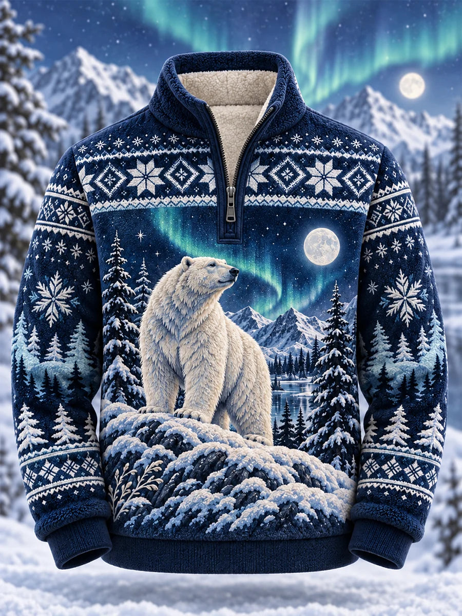 Men's Nordic Forest Animals Flannel Sweatshirt