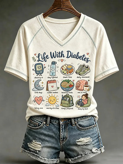 Women's Diabetes Awareness Print Top