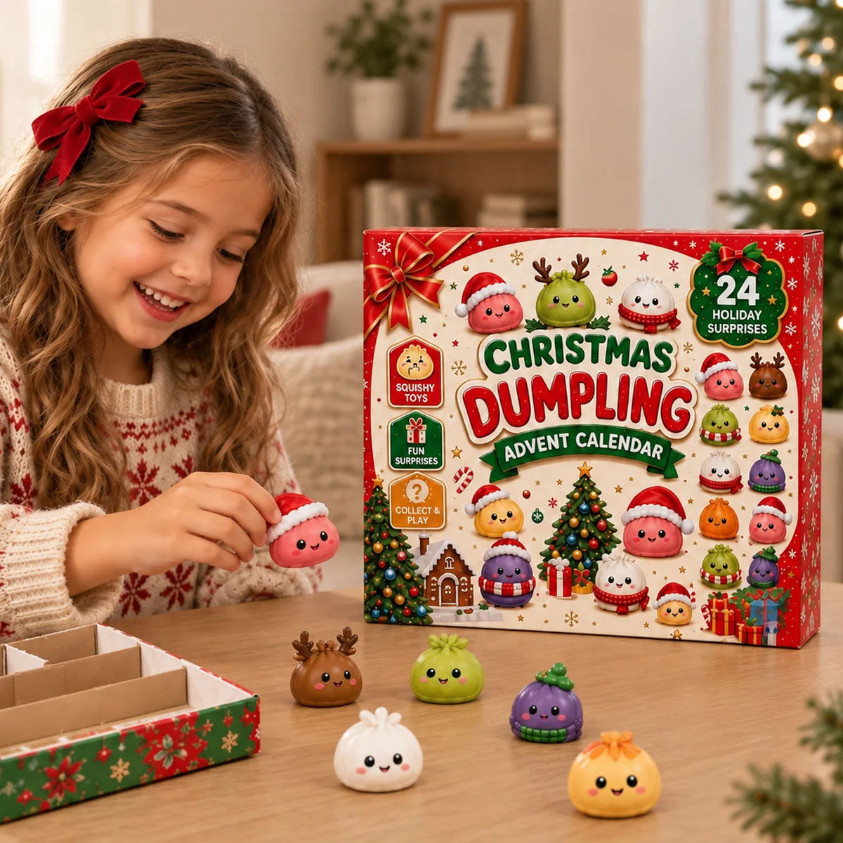 2026 Christmas Dumpling Advent Calendar, 24-Day Countdown • Twenty Four Days Of Squishy - Dumpling Advent Calendar