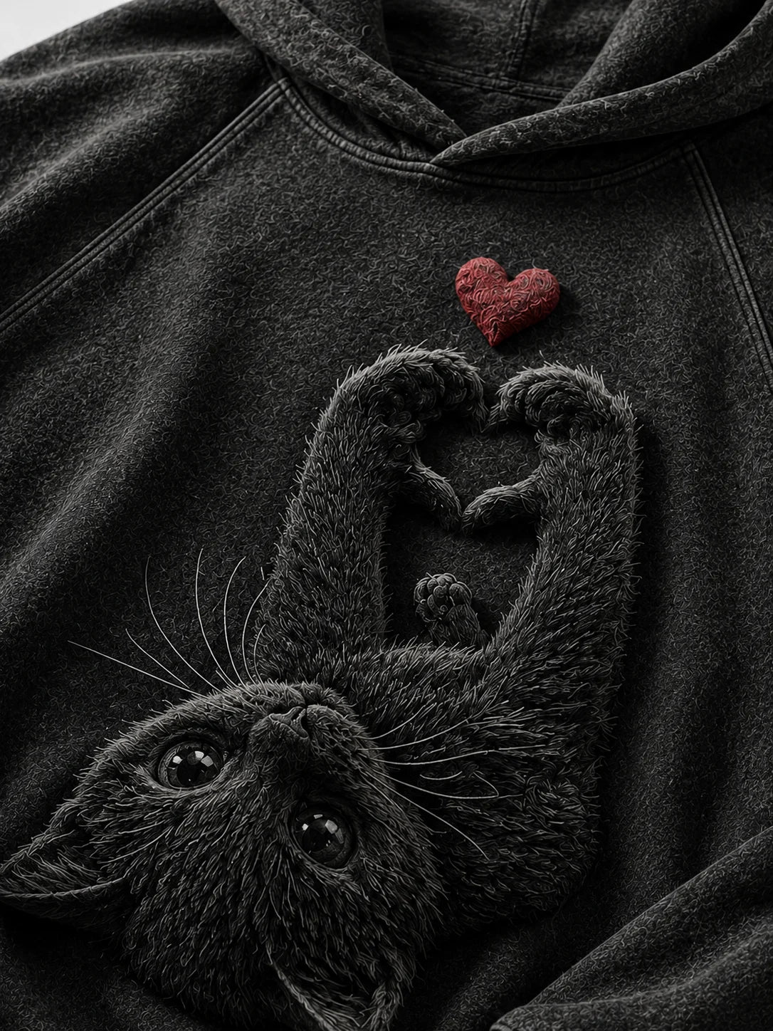 Women's Vintage Cat Print Hoodie