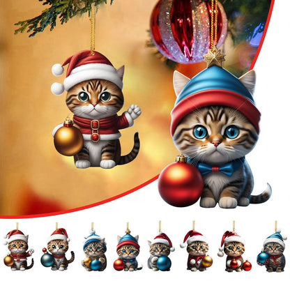 2026 Cats Advent Calendar, Advent Calendar 2026, Countdown for Cats Christmas 24 Days Christmas Advent Calendar with Hanging Decoration for Cats in 2D Acrylic（2D Acrylic Flat）