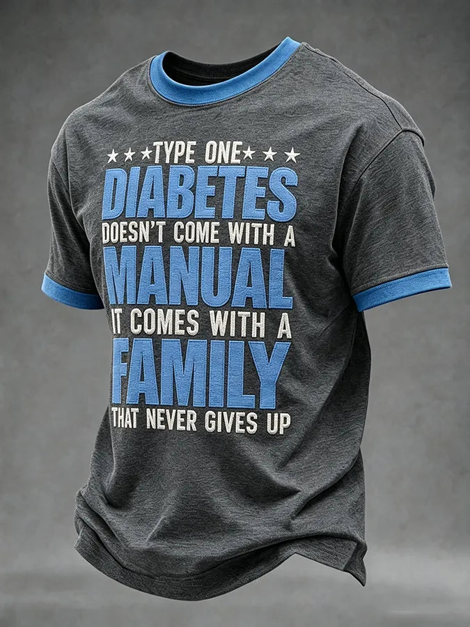 Men's Diabetes Awareness Print Short-Sleeve T-Shirt