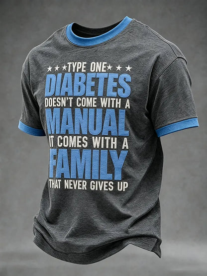 Men's Diabetes Awareness Print Short-Sleeve T-Shirt