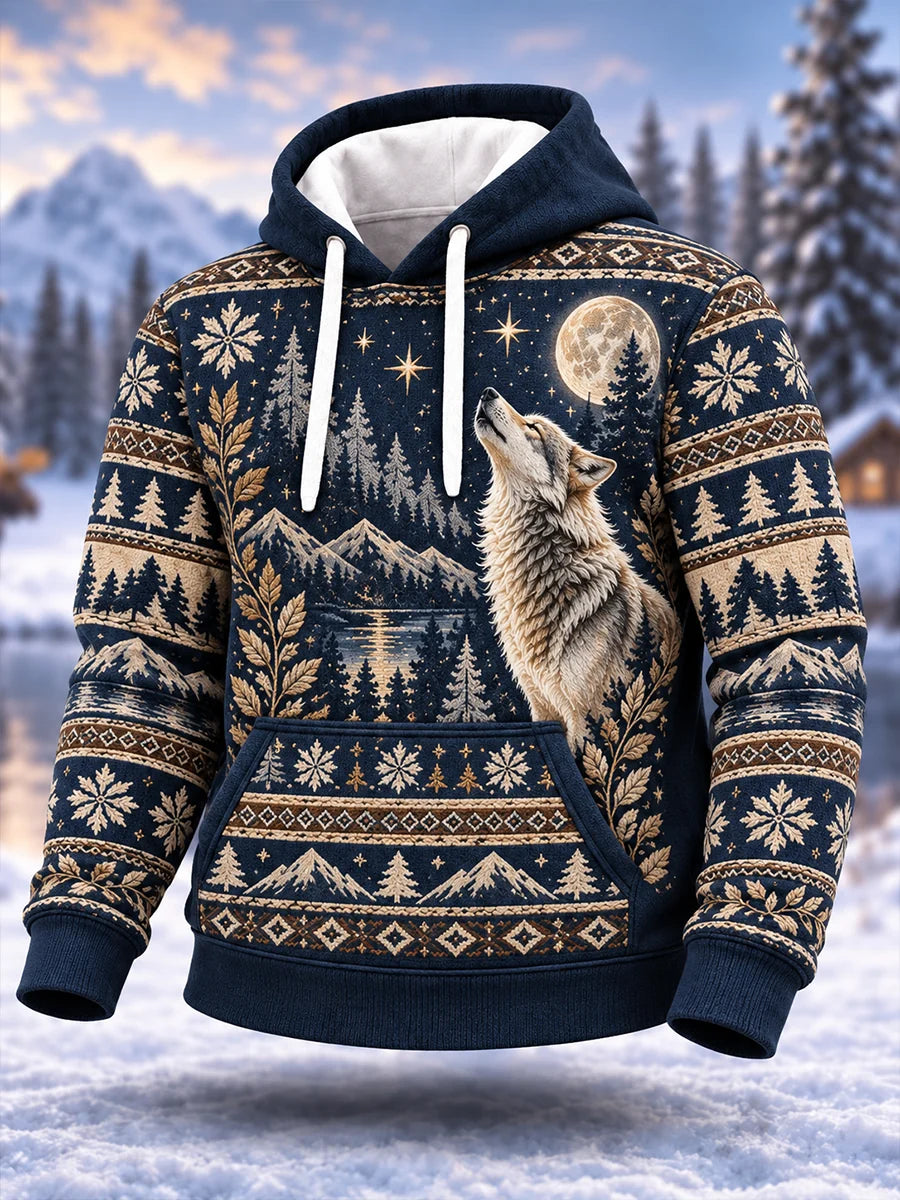 Men's Nordic Forest Animal Hoodie