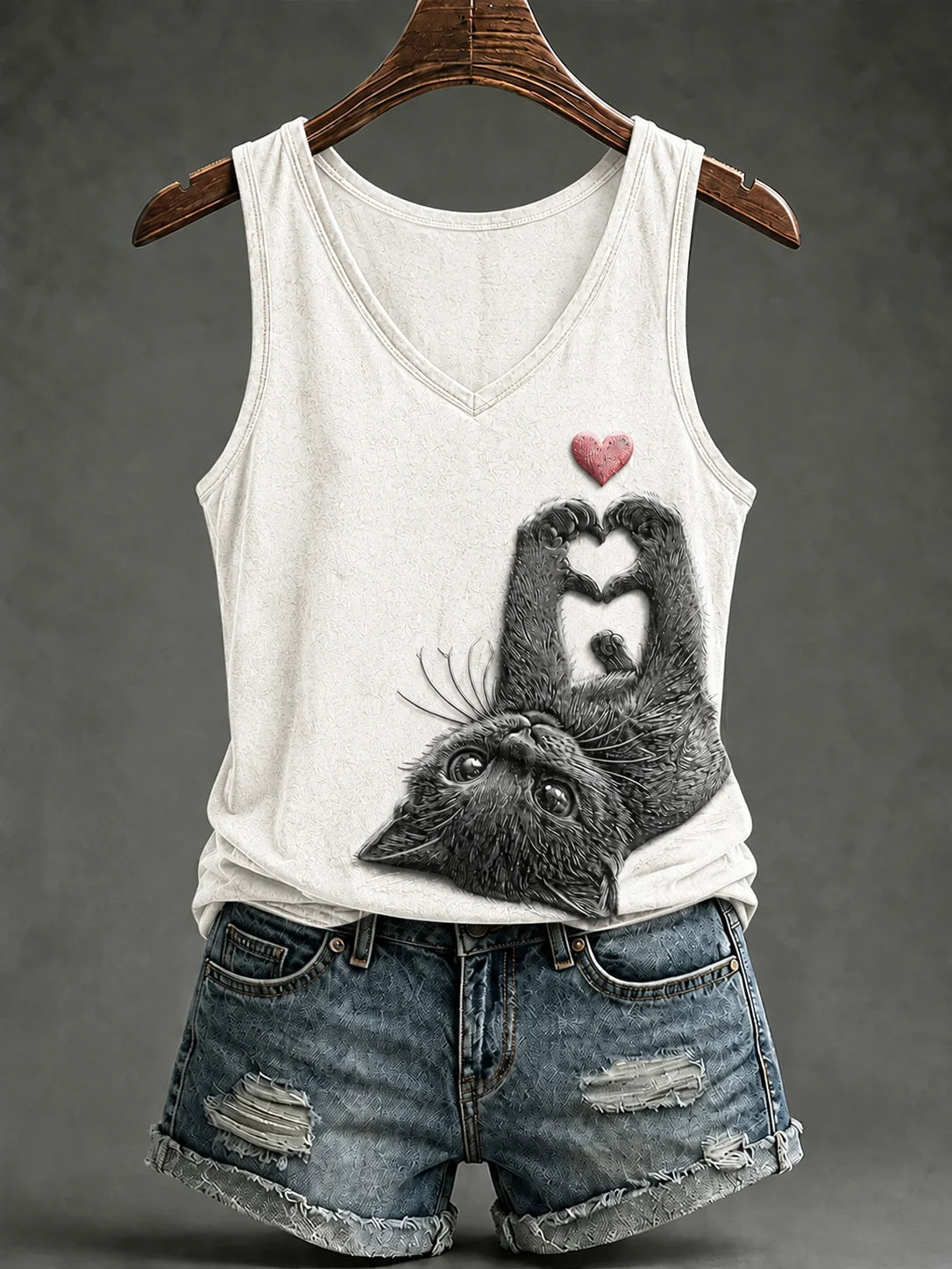 Women's Cat Print Tank Top