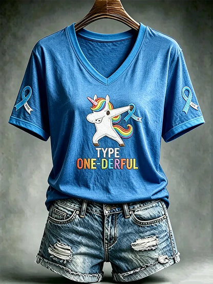 Women's Diabetes Awareness Print Top