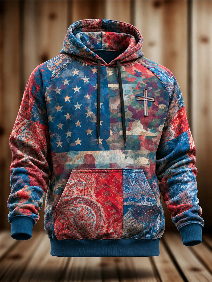 🎖️Men's Casual American Veteran Camouflage Print Hoodie