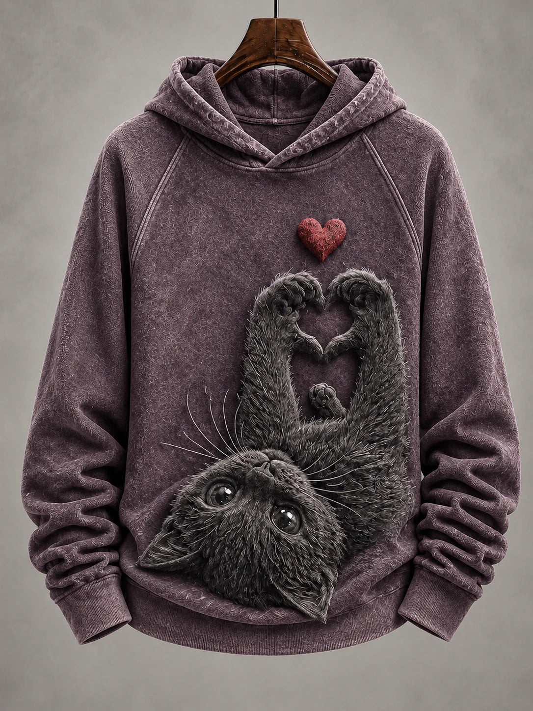 Women's Vintage Cat Print Hoodie
