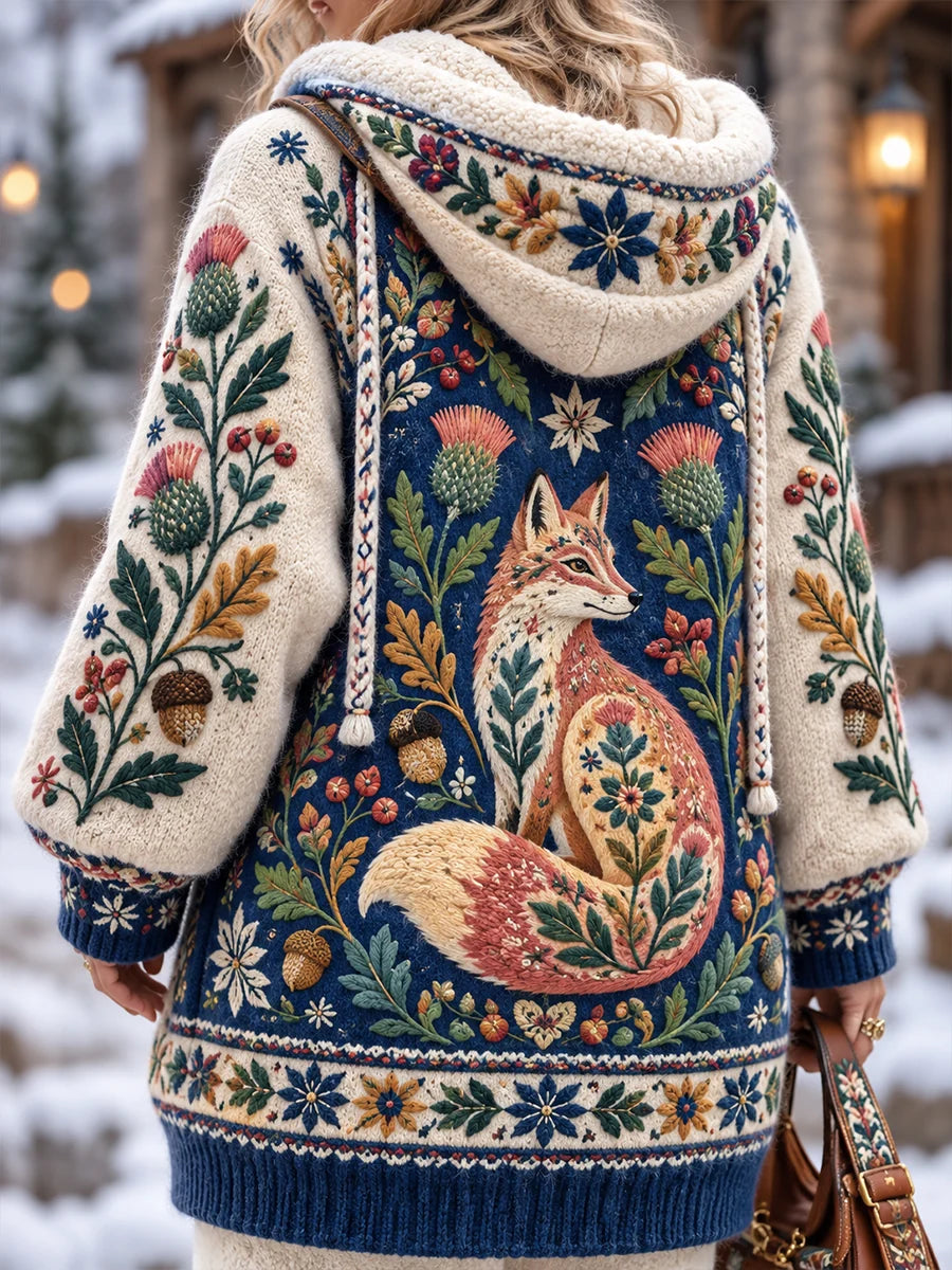 Women's Nordic Forest Animal Cardigan